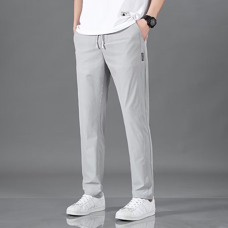 Casual Ice Silk Men's Plus Size Fashion Straight Pants