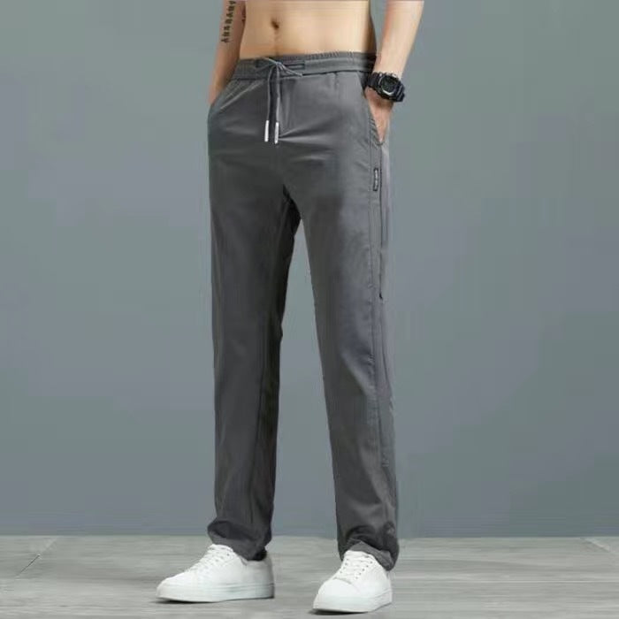 Casual Ice Silk Men's Plus Size Fashion Straight Pants