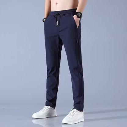 Casual Ice Silk Men's Plus Size Fashion Straight Pants