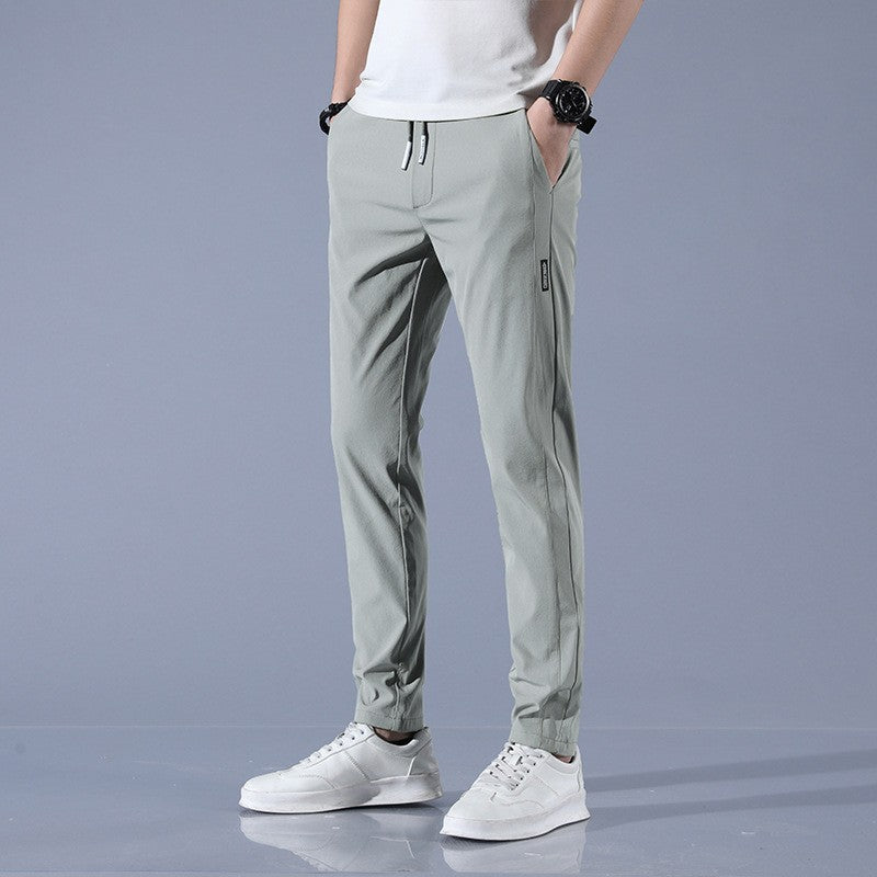 Casual Ice Silk Men's Plus Size Fashion Straight Pants