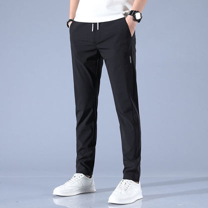 Casual Ice Silk Men's Plus Size Fashion Straight Pants