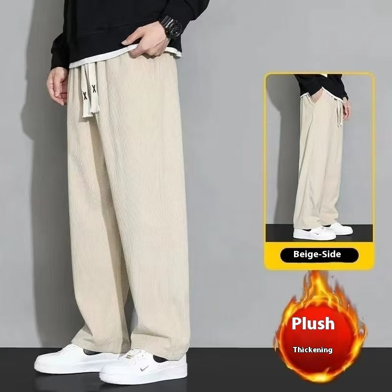 Corduroy Fleece Padded Pants Men's Pants Autumn And Winter