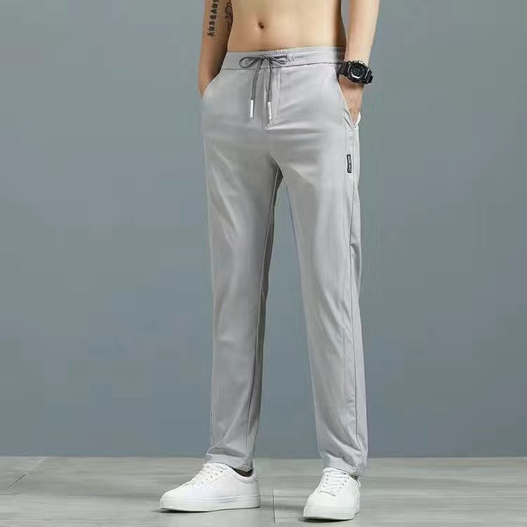 Casual Ice Silk Men's Plus Size Fashion Straight Pants