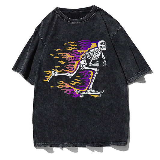 Unisex Skull Pattern Oversized T-shirt