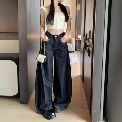 Women's American-style High Street Jeans Wide-leg Pants