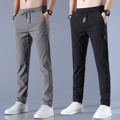 Casual Ice Silk Men's Plus Size Fashion Straight Pants